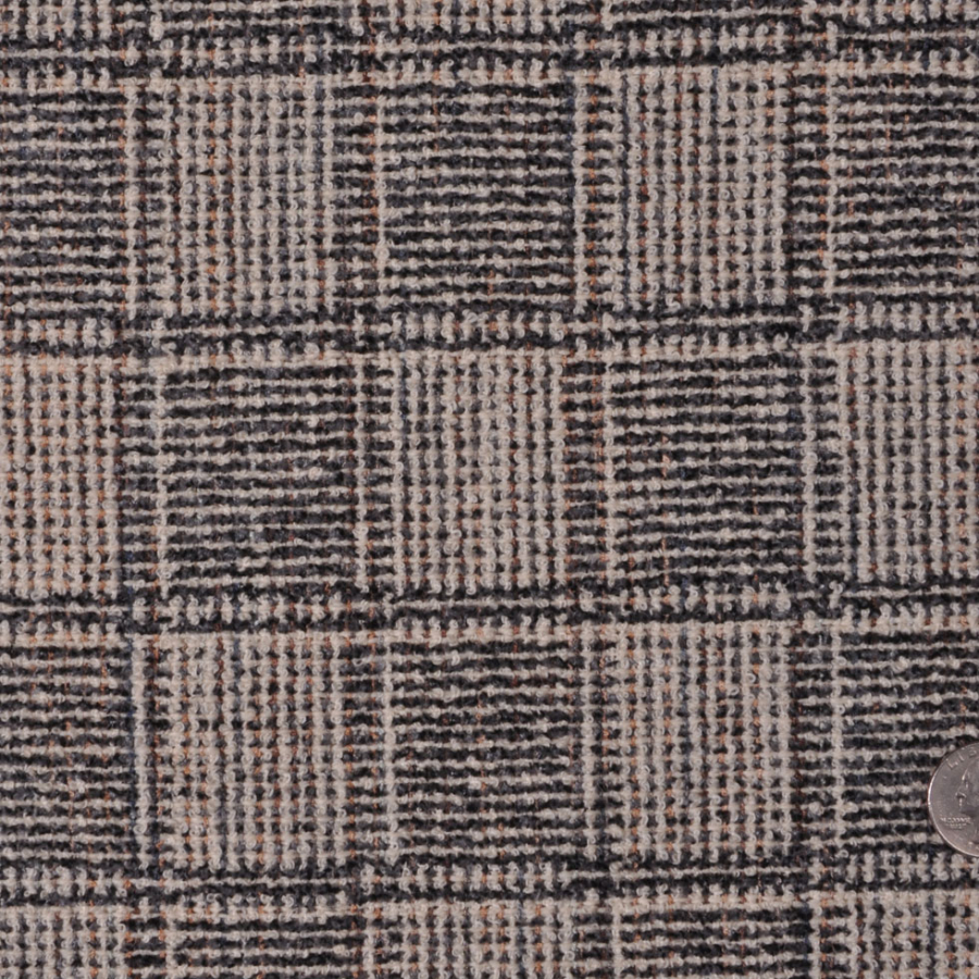 Natural/Gray/Black Plaid Wool Boucle | Mood Fabrics