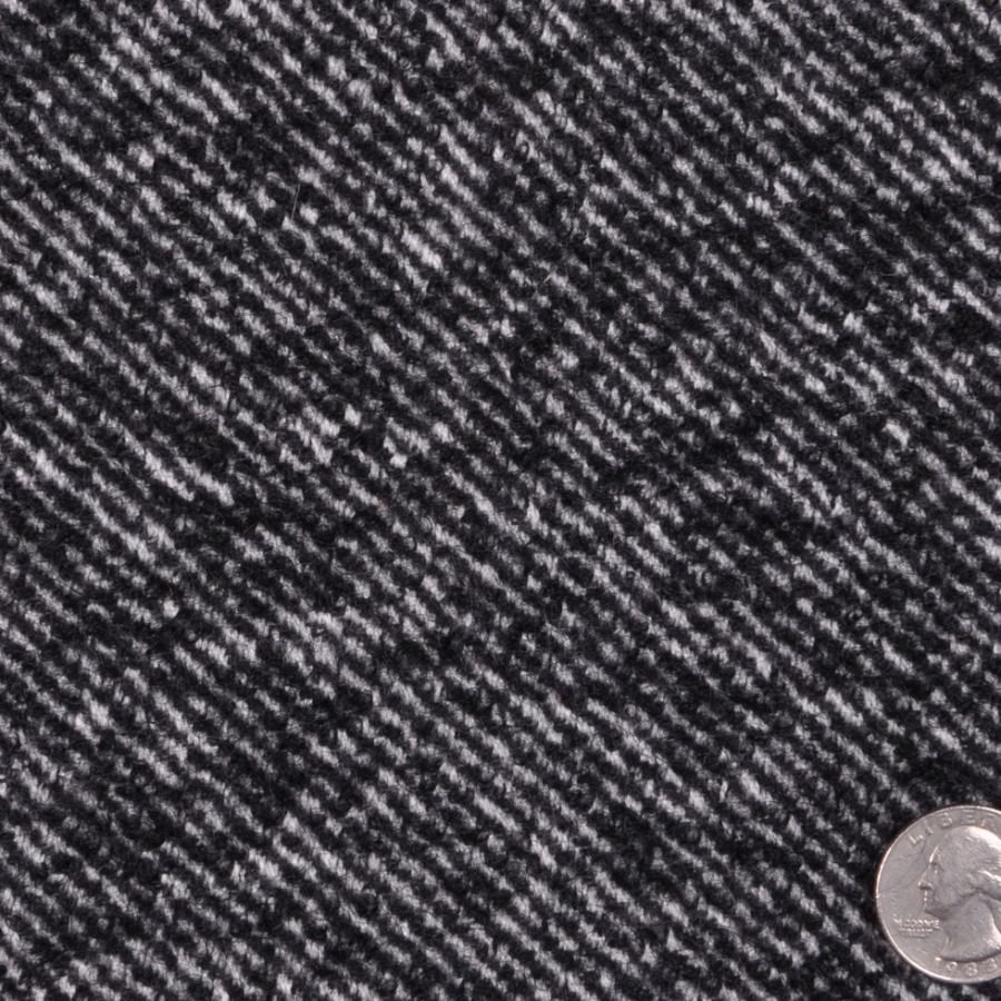 Black/Pale Gray Solid Boucle | Mood Fabrics