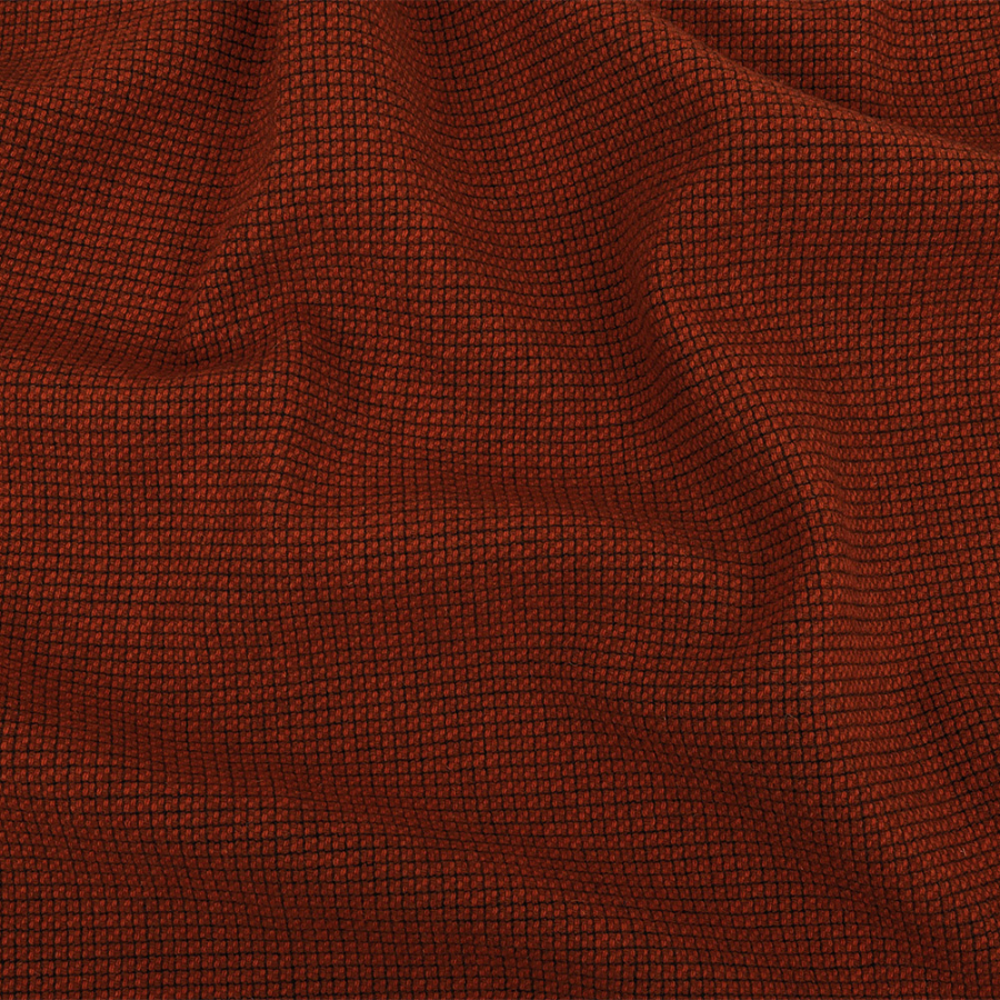 Chestnut and Pumpkin Orange Check Wool Coating | Mood Fabrics