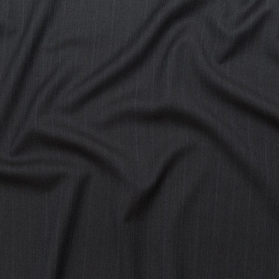 Italian Gray Striated Herringbone Stretch Wool Suiting | Mood Fabrics