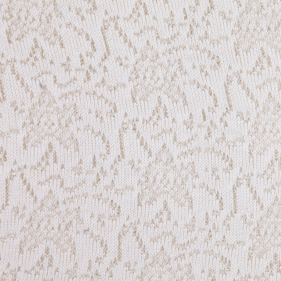 White/Gold Solid Novelty Knit | Mood Fabrics