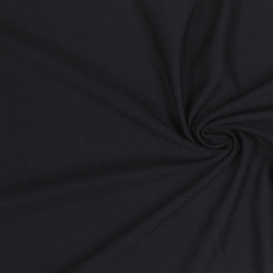 Theory Black Solid Glazed Wool Knit | Mood Fabrics