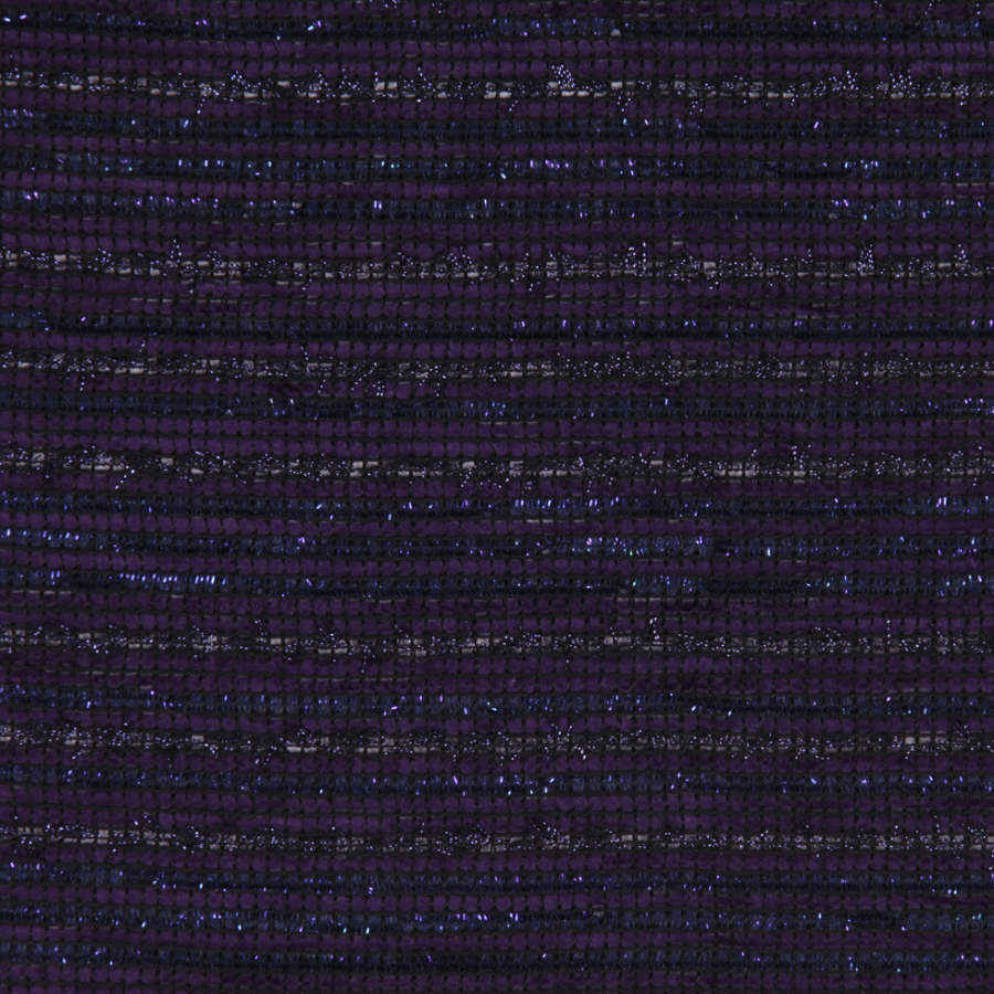 British Purple Metallic Striped Wool | Mood Fabrics