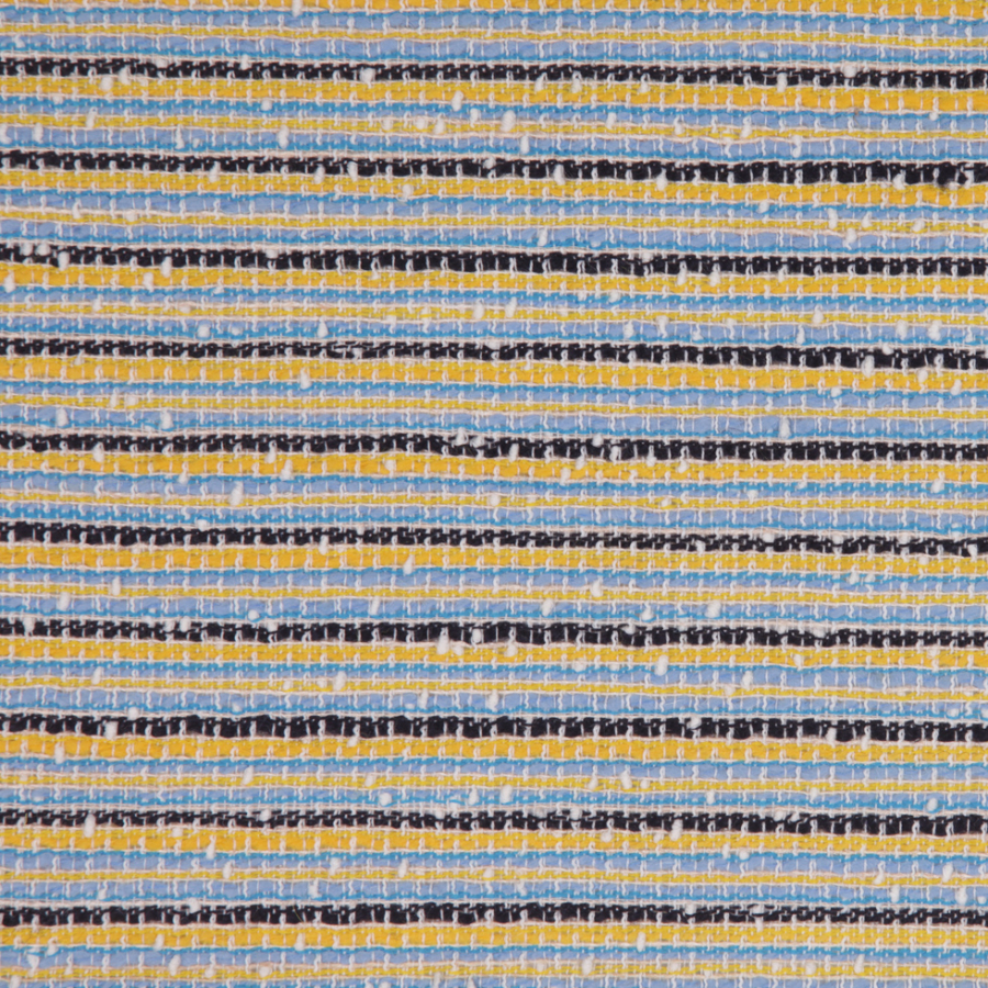 Winter Striped Famous NYC Designer Cotton-Wool Boucle | Mood Fabrics