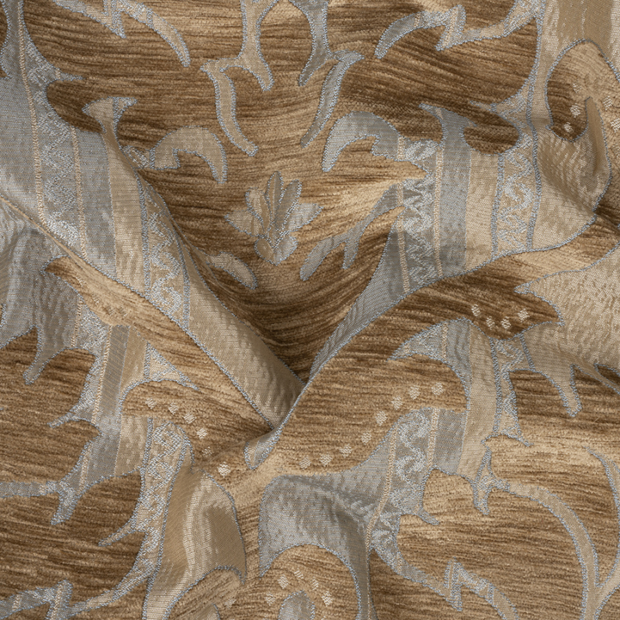 Driftwood/Duck Egg Damask Chenille | Mood Fabrics