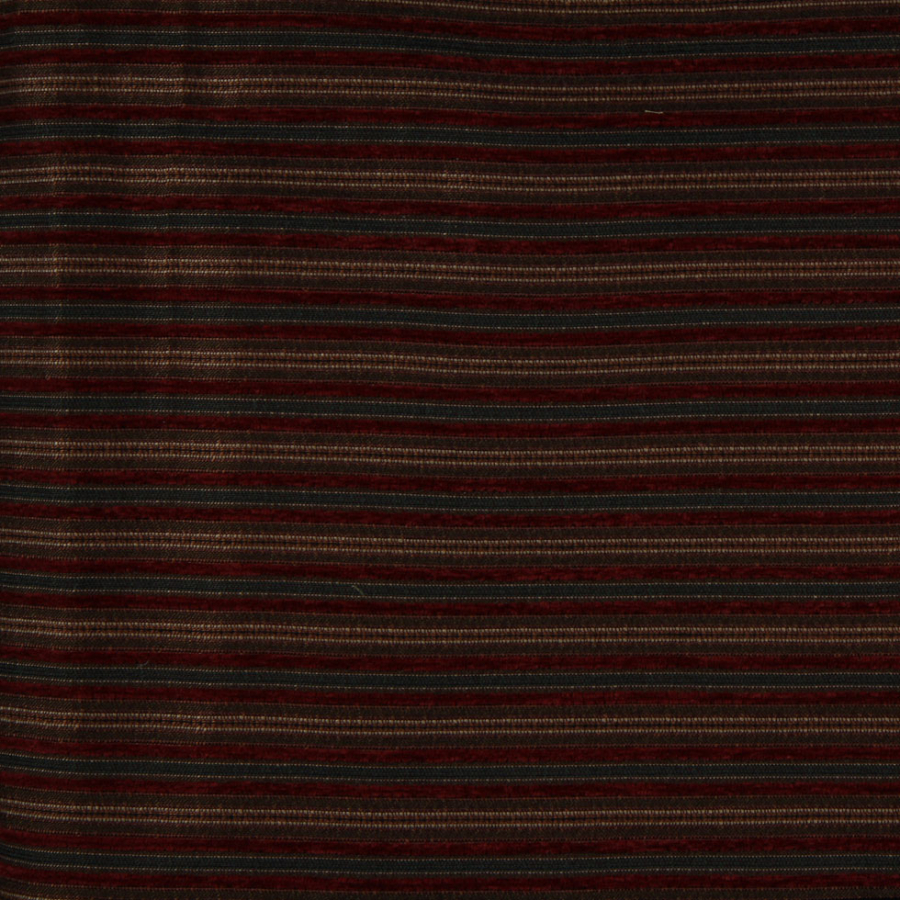 Garnet/Chocolate/Tan/Wheat Stripes Chenille | Mood Fabrics