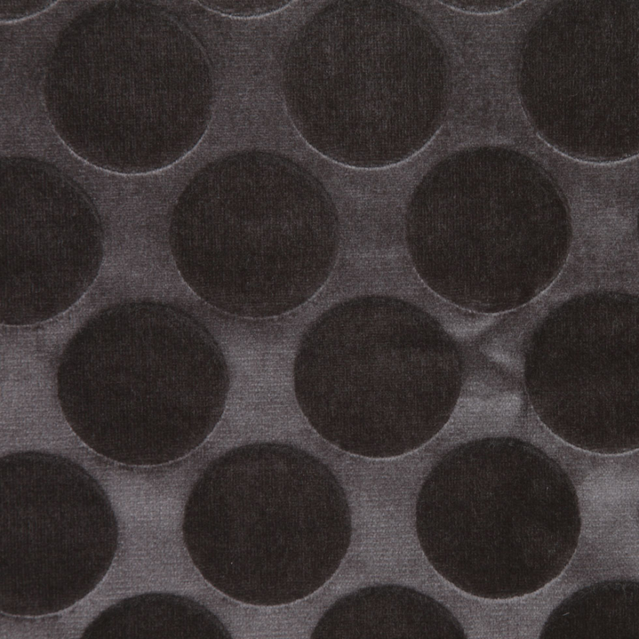 Gray Polka Dots Velvet | Mood Fabrics