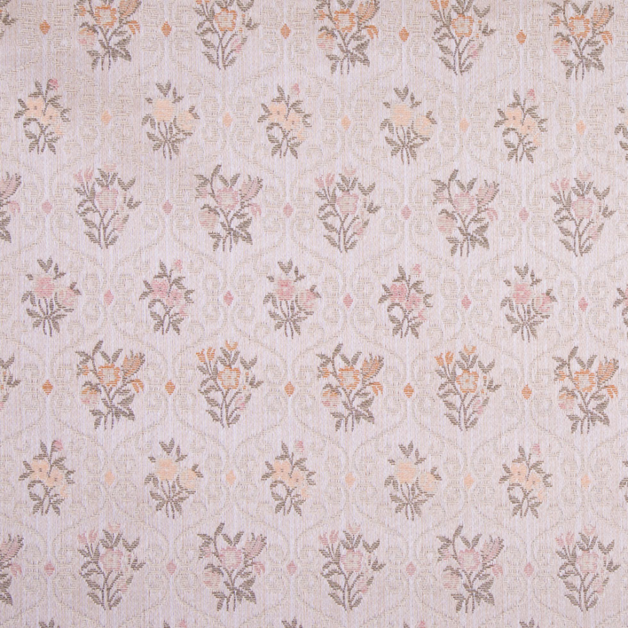 Beige/Moss/Premier Rose/Wheat Floral Woven | Mood Fabrics