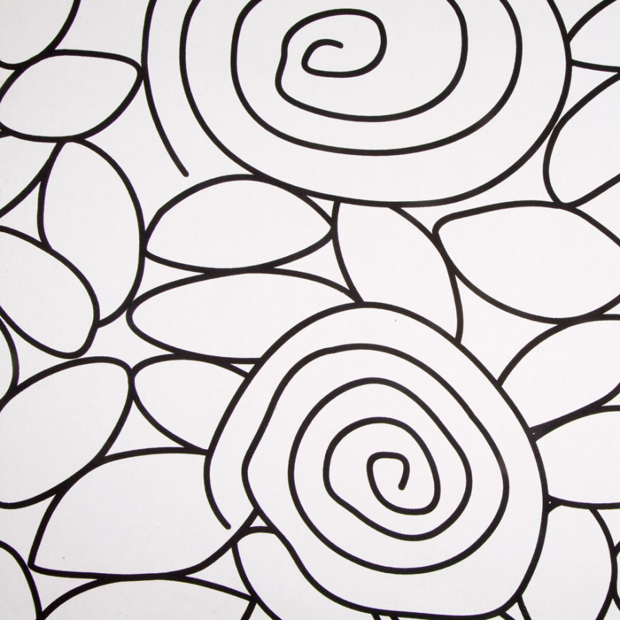 Off-White/Black Swirls Canvas | Mood Fabrics