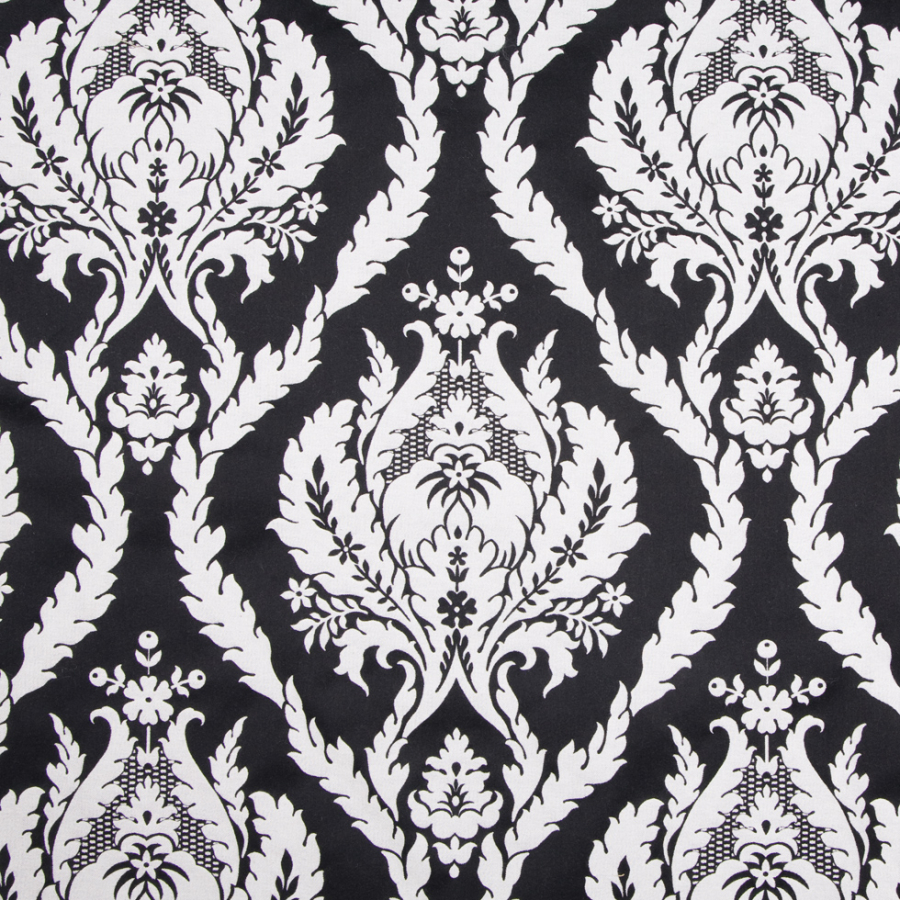 Black/White Damask Woven | Mood Fabrics