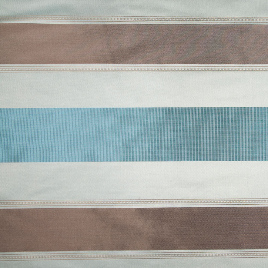Turquoise/Taupe Stripes Woven | Mood Fabrics