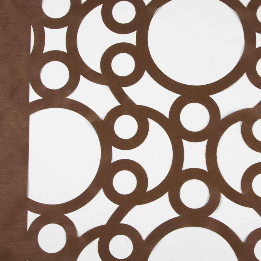 Chocolate Geometric Burnout & Lasercut | Mood Fabrics