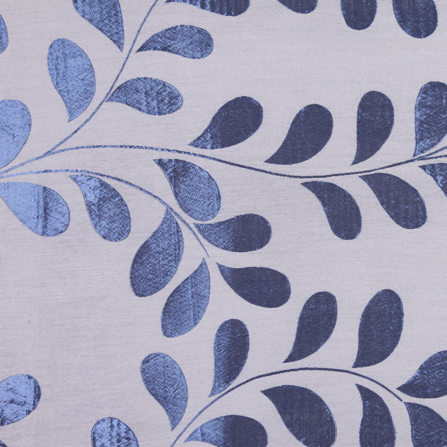 Beige/Steel Floral Brocade | Mood Fabrics