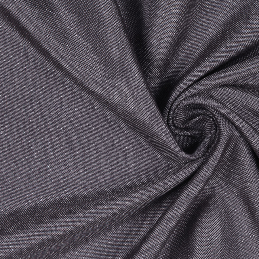 CharcoalMetallic Silver Solid Linen Lame | Mood Fabrics