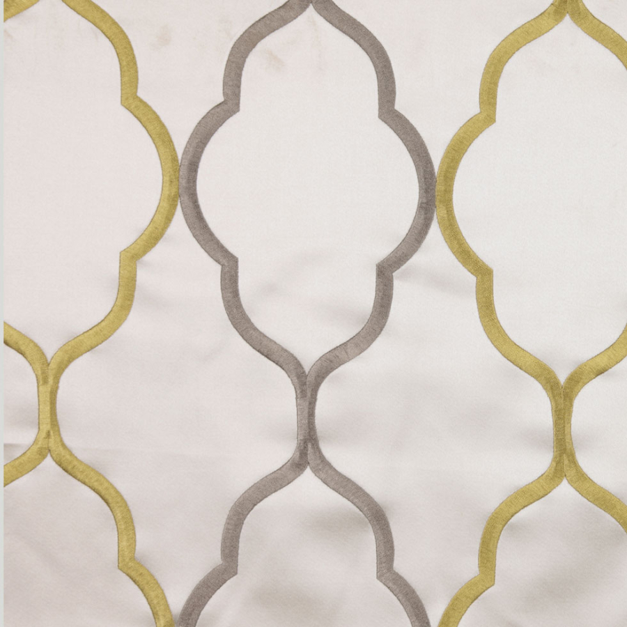 Dijon Geometric Satin | Mood Fabrics