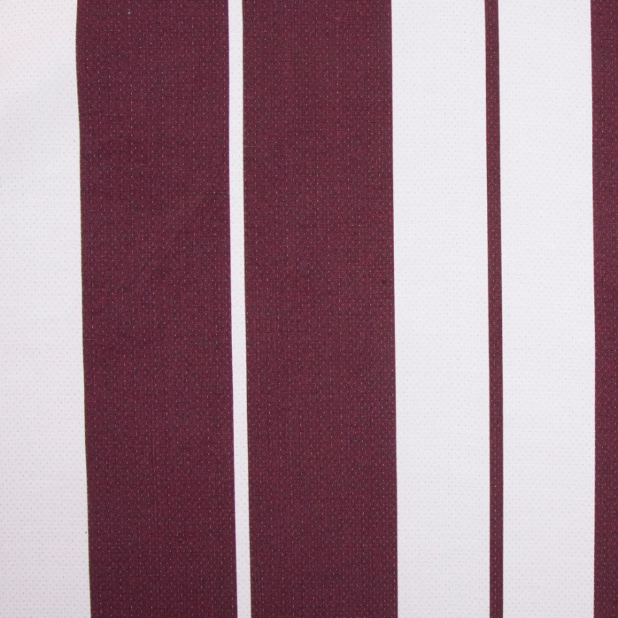 Burgundy/Natural Stripes Woven | Mood Fabrics
