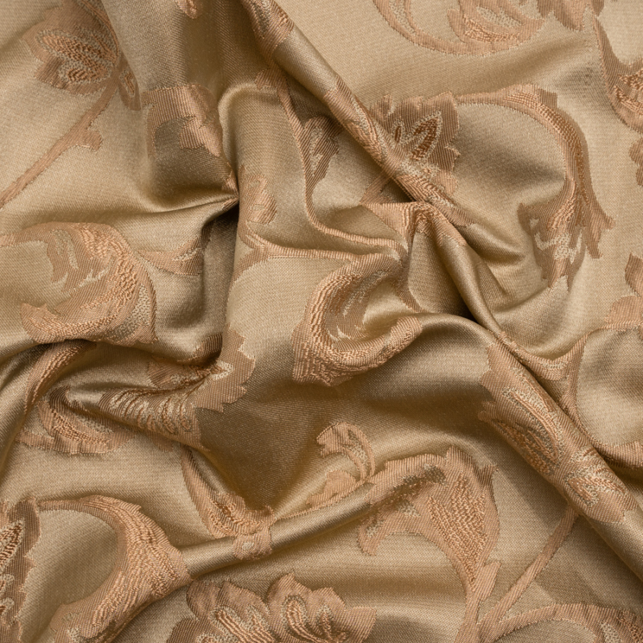 Victorian Gold/Taupe Geometric Taffeta | Mood Fabrics
