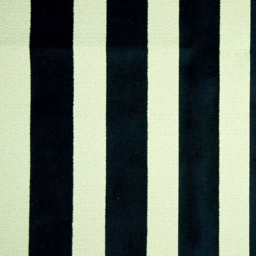 Black/Chartreuse Stripes Chenille | Mood Fabrics