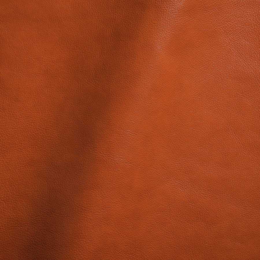 Vesper Italian Orange Antique Look Top Grain Performance Cow Leather Hide with Protective Finish | Mood Fabrics