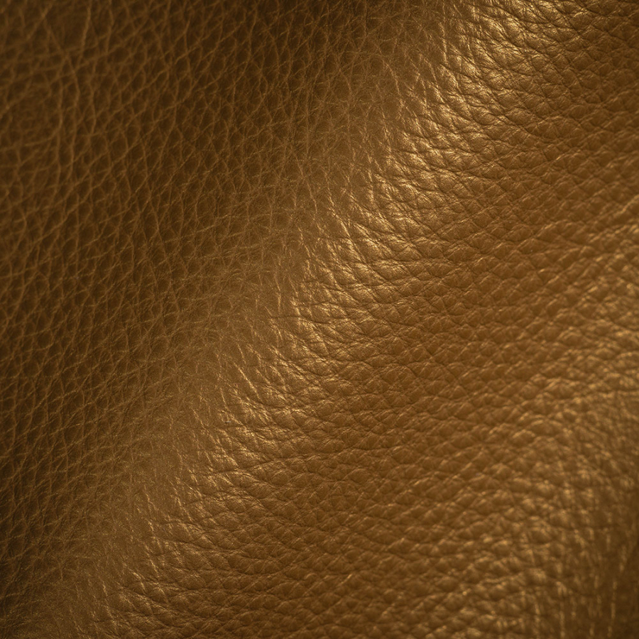 Daiquiri Italian Gold Pearlized Semi-Aniline Top Grain Performance Cow Leather Hide | Mood Fabrics
