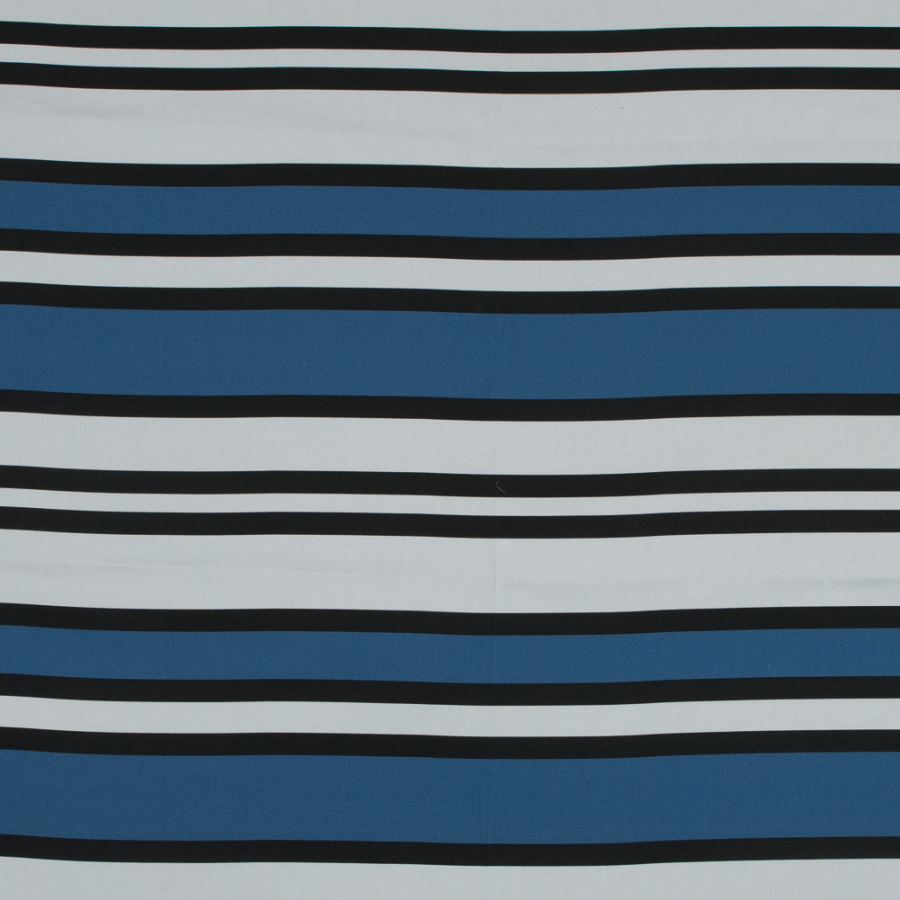 Mood Exclusive Blue Aina Stripe Stretch Cotton Sateen | Mood Fabrics
