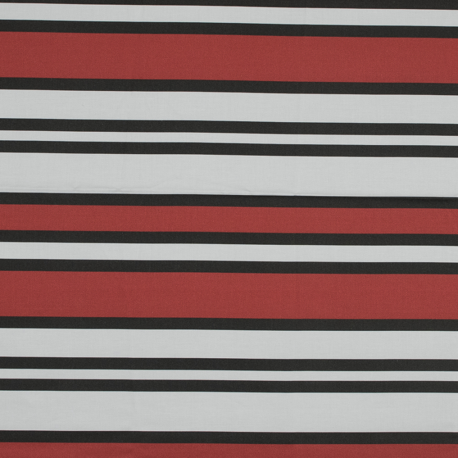 Mood Exclusive Red Aina Stripe Stretch Cotton Sateen | Mood Fabrics