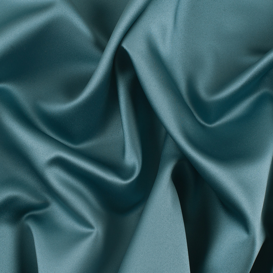 Teal Solid Polyester Satin | Mood Fabrics