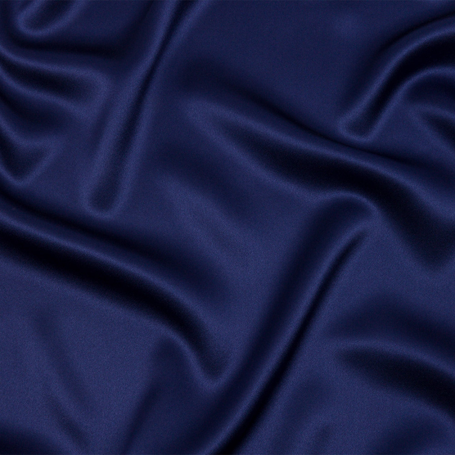 Premium Estate Blue Silk Charmeuse | Mood Fabrics