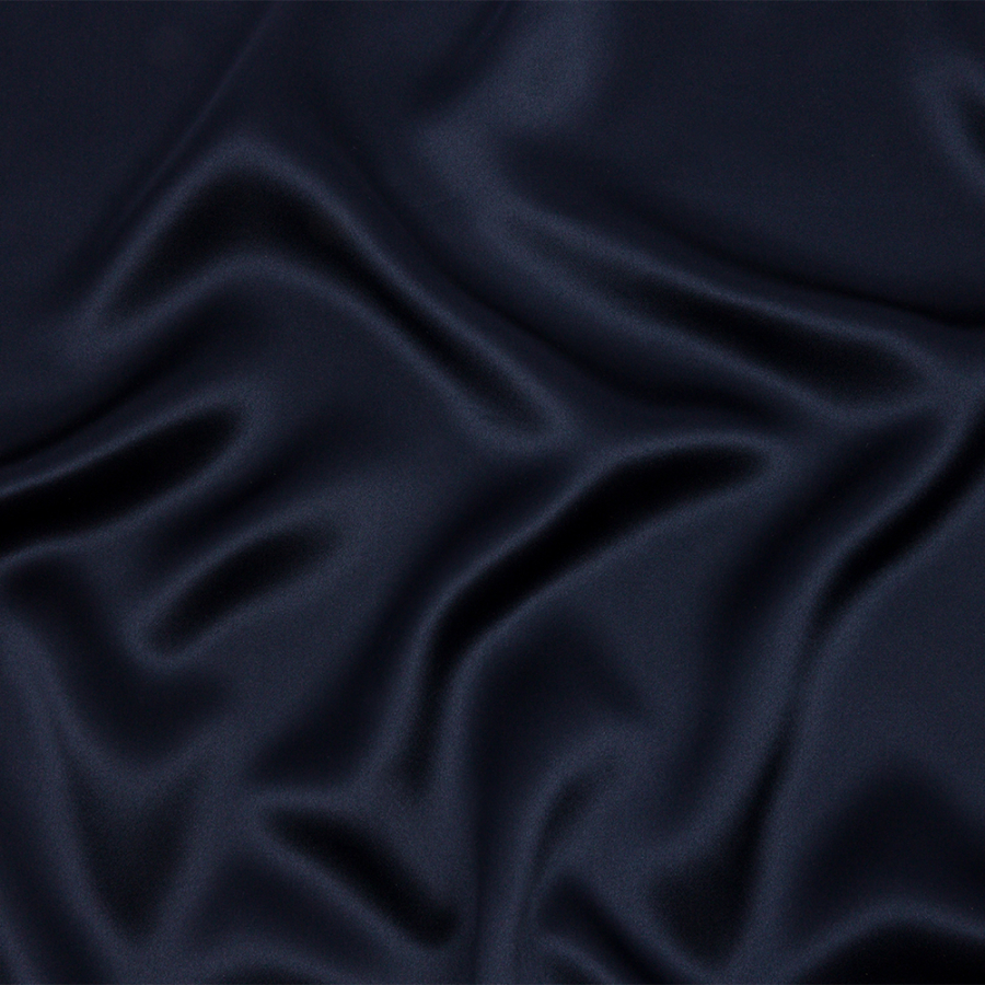 Premium Navy Silk Charmeuse | Mood Fabrics