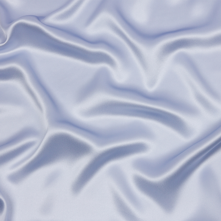 Premium Icelandic Blue Stretch Silk Charmeuse | Mood Fabrics