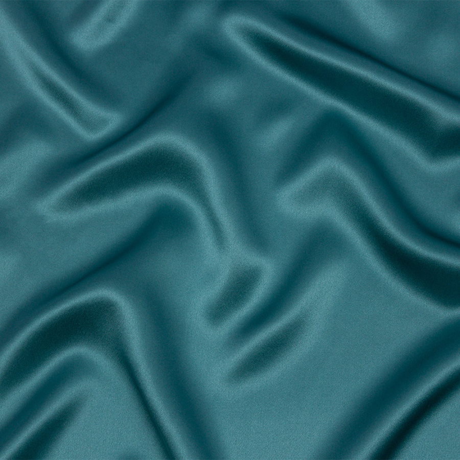 Premium Colonial Blue Stretch Silk Charmeuse | Mood Fabrics