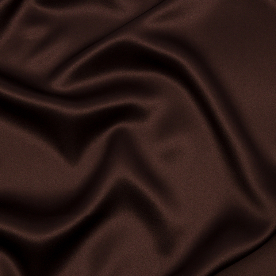 Premium Dark Brown Stretch Silk Charmeuse | Mood Fabrics