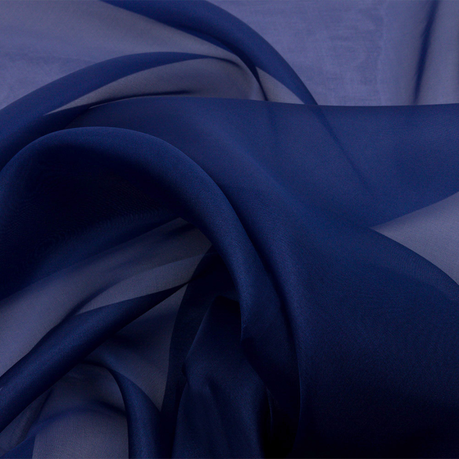 Premium Estate Blue Silk Organza | Mood Fabrics
