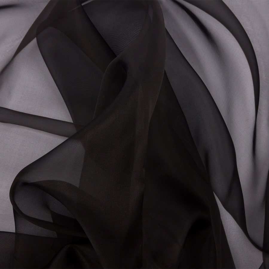 Premium Black Wide Silk Organza | Mood Fabrics
