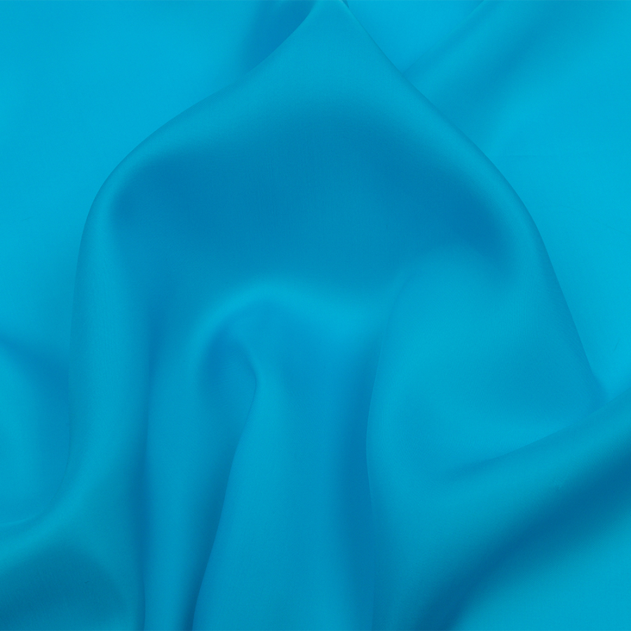 Premium Horizon Blue Wide Silk Satin Face Organza | Mood Fabrics
