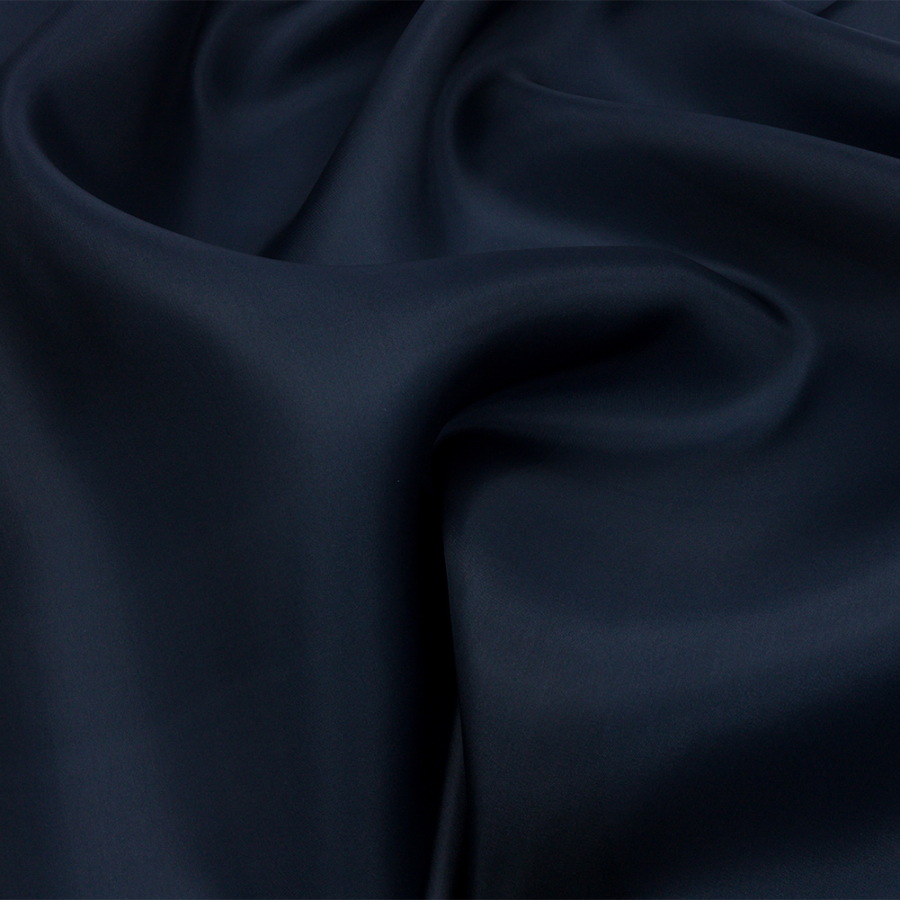 Premium Navy Silk Satin Face Organza | Mood Fabrics