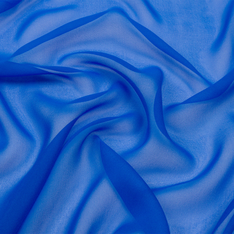 Premium Princess Blue Silk Chiffon | Mood Fabrics