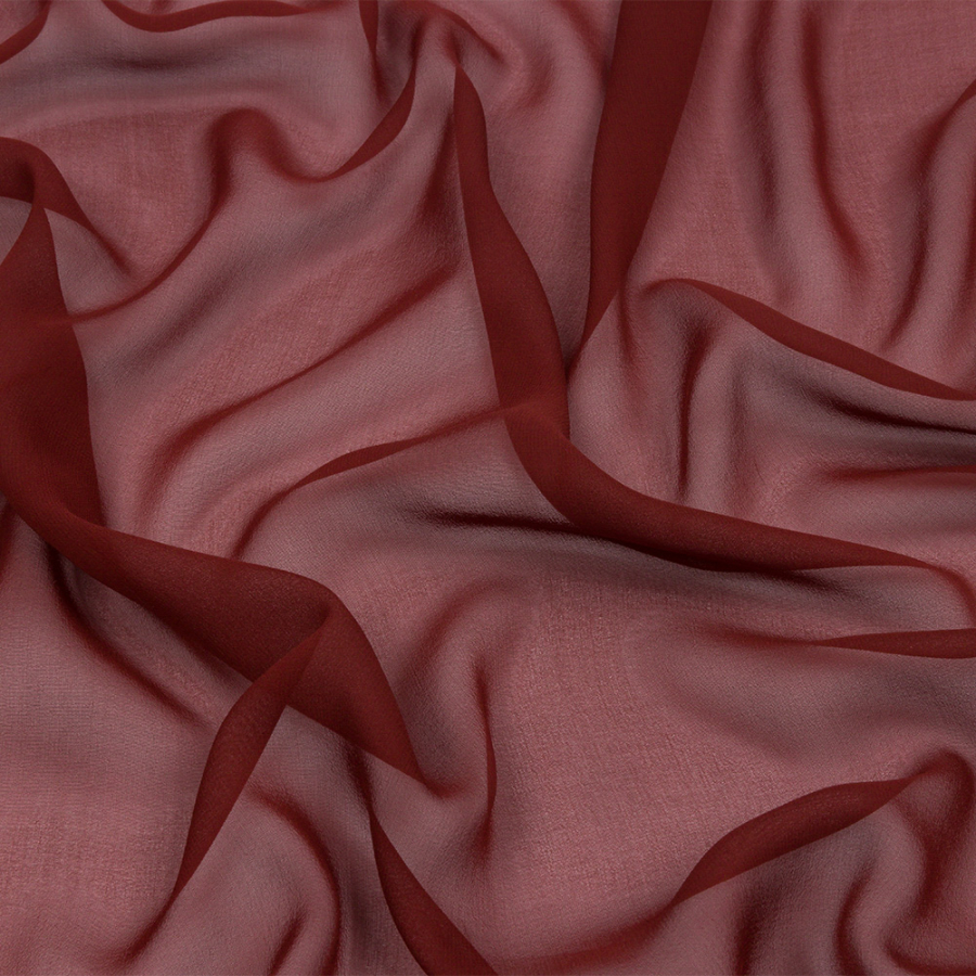 Premium Mahogany Silk Chiffon | Mood Fabrics