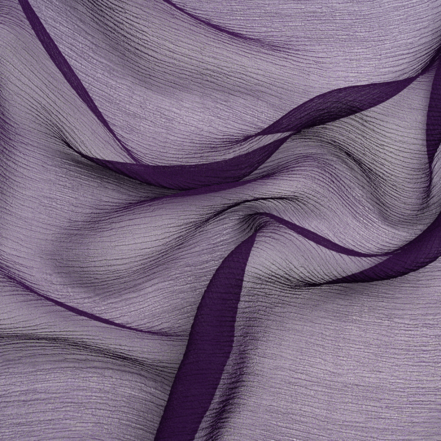 Premium Grape Silk Crinkled Chiffon | Mood Fabrics