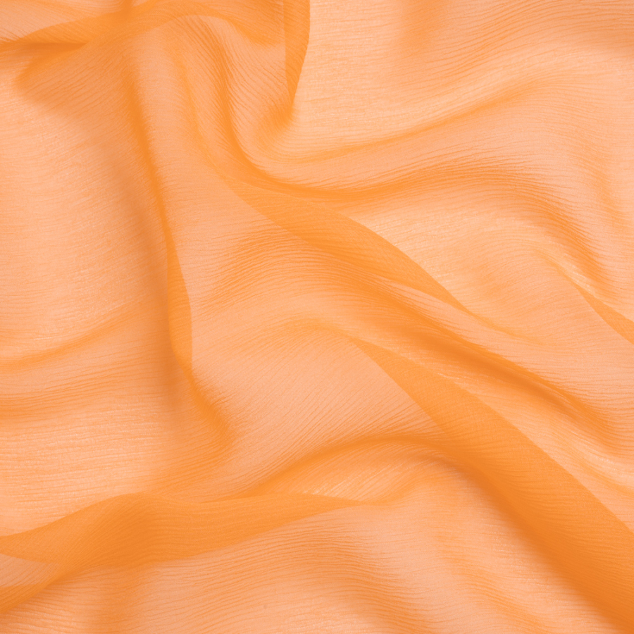 Premium Peach Fuzz Silk Crinkled Chiffon | Mood Fabrics