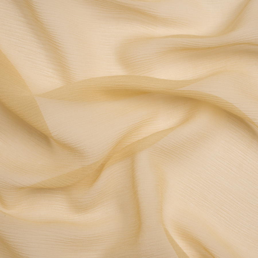 Premium Latte Silk Crinkled Chiffon | Mood Fabrics