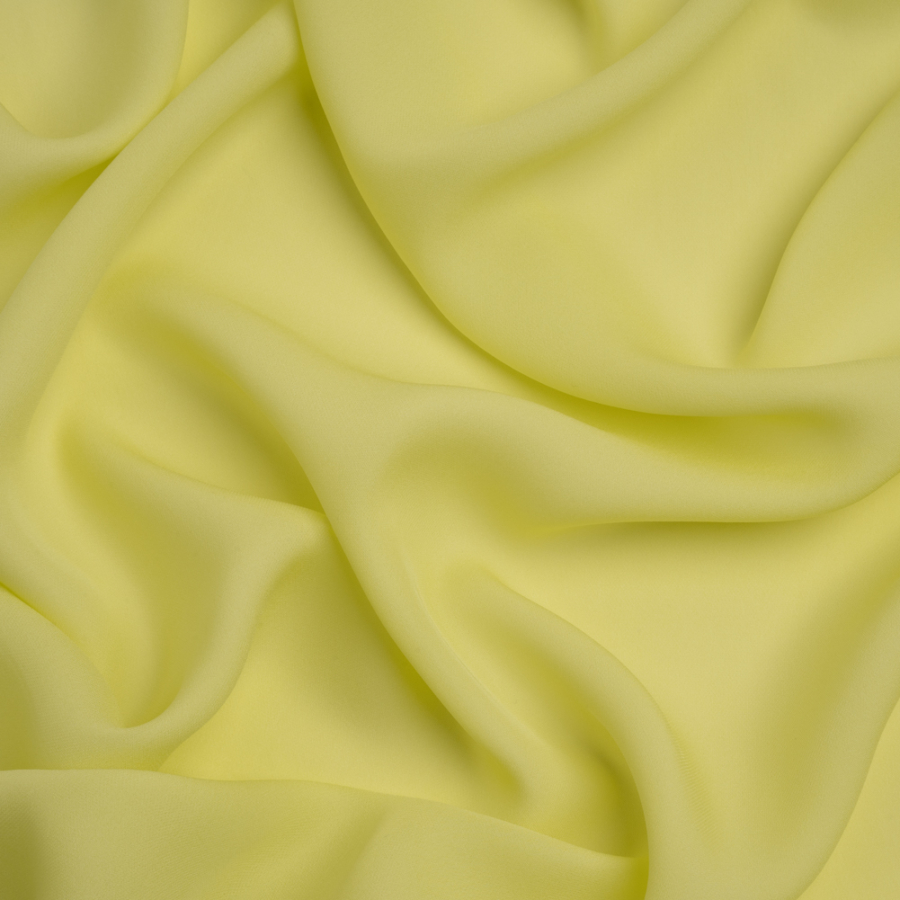 Premium Sunny Lime Silk Double Georgette | Mood Fabrics