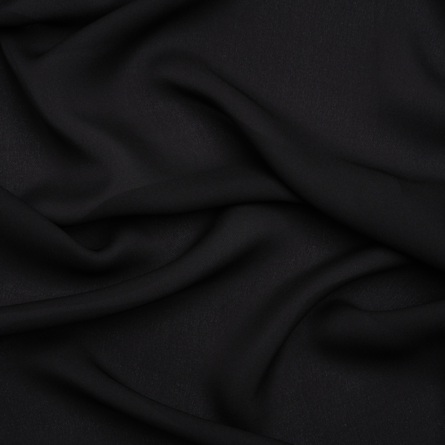 Premium Black Silk Double Georgette | Mood Fabrics