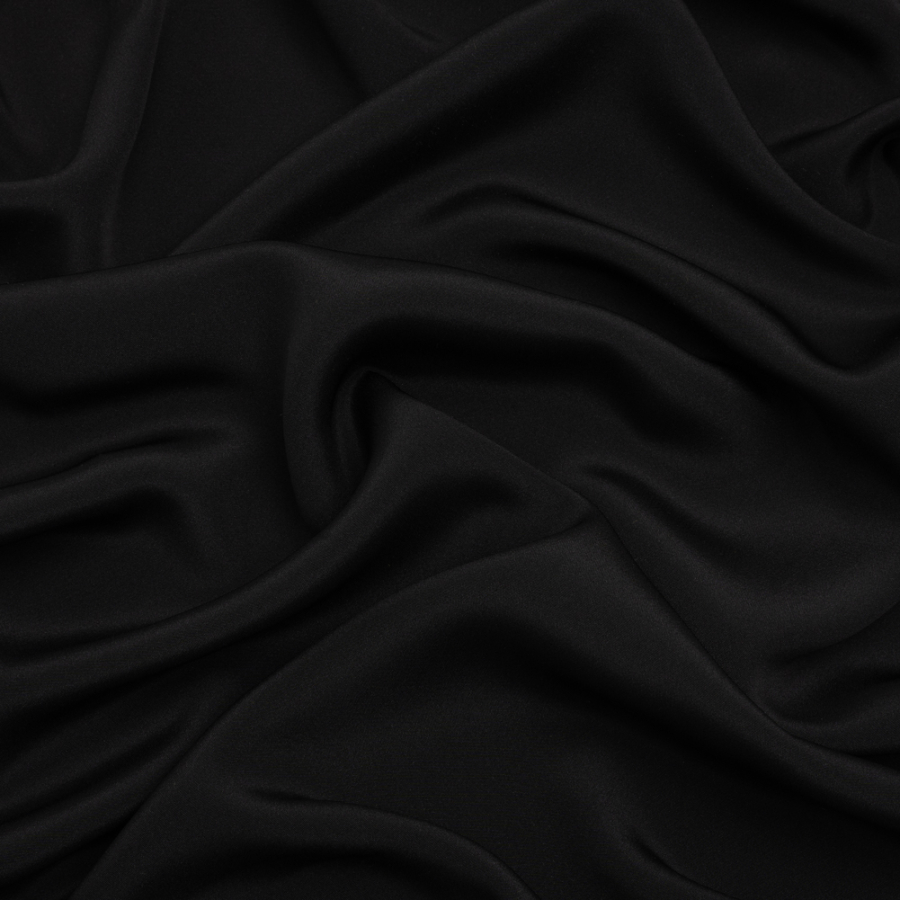 Premium Black Silk 4-Ply Crepe | Mood Fabrics