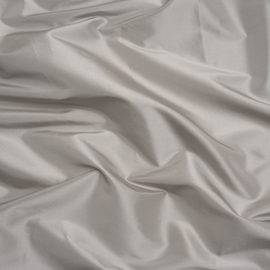 Premium Silver Gray Silk Taffeta | Mood Fabrics