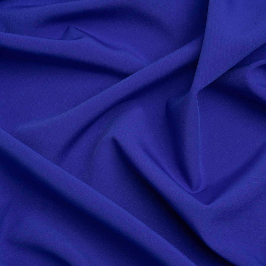 Blue Stretch Recycled Polyester 4 Ply Crepe | Mood Fabrics