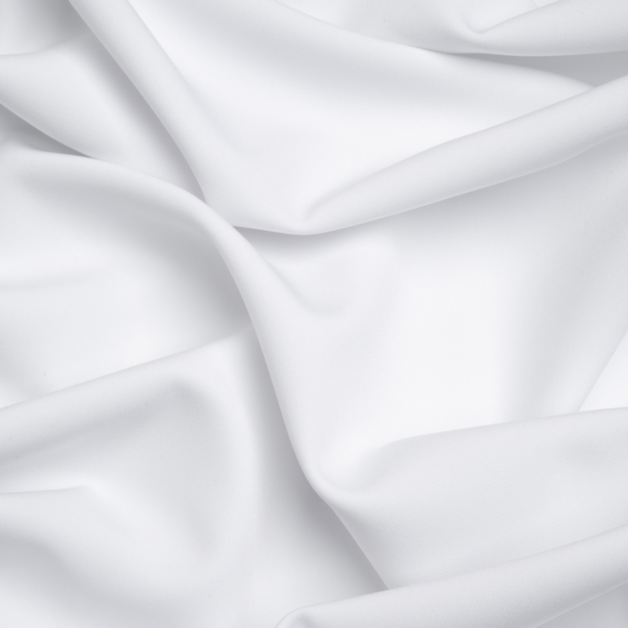 White Stretch Recycled Polyester 4 Ply Crepe | Mood Fabrics