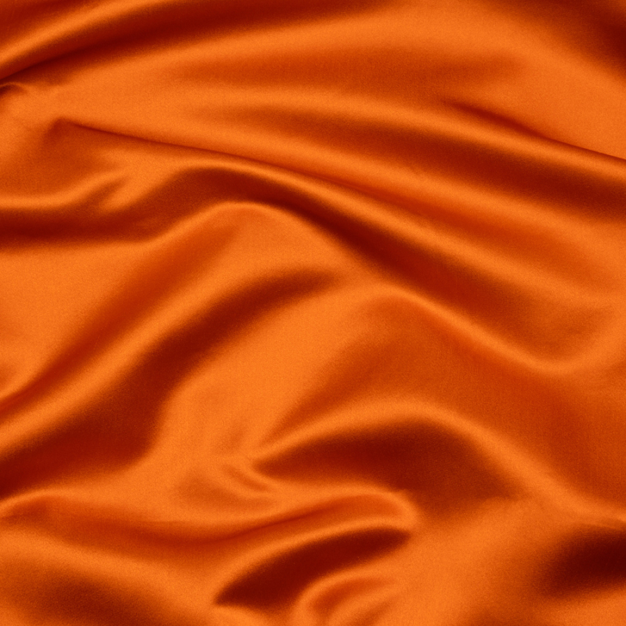 Premium Burnt Orange Silk Duchesse Satin | Mood Fabrics