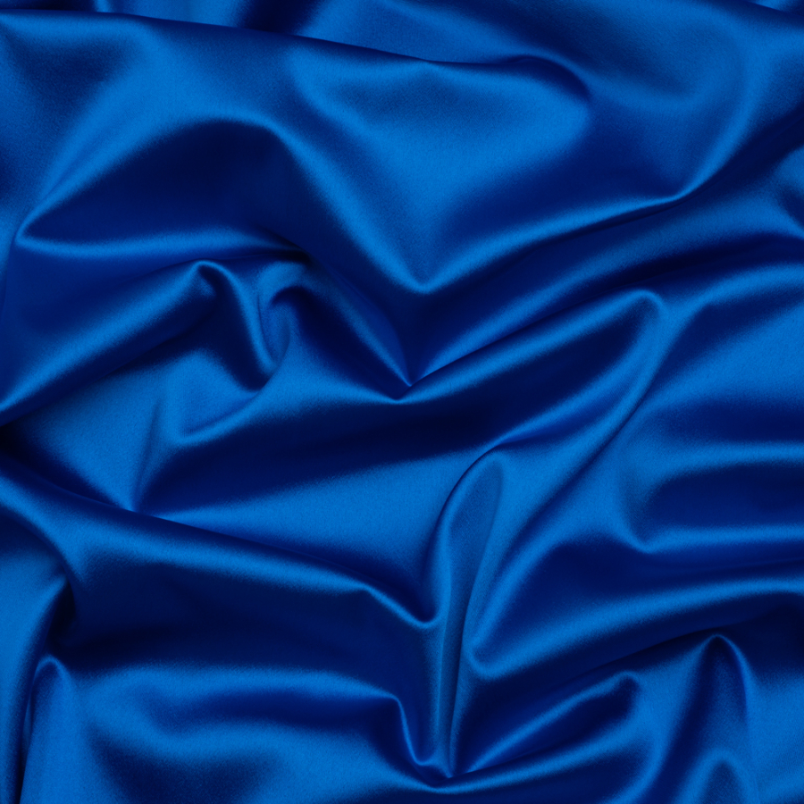 Premium Italian Royal Blue/Black Stretch Satin | Mood Fabrics