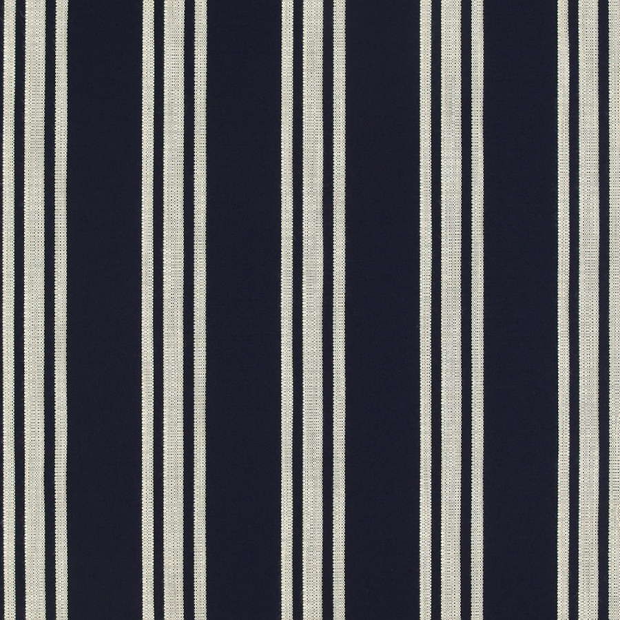 Sunbrella Fusion Hampton Indigo Striped Woven | Mood Fabrics